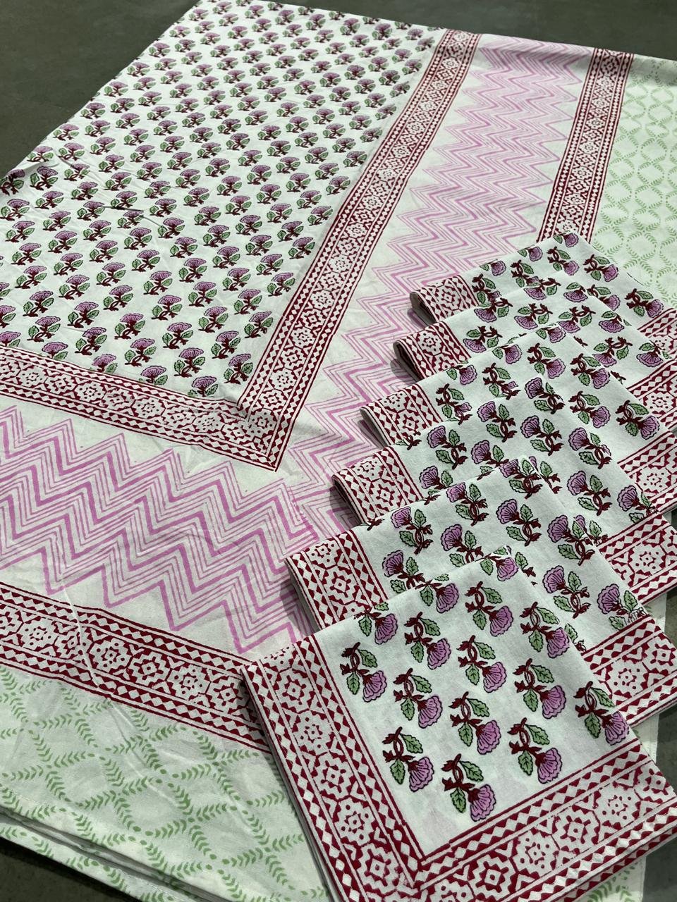 Cotton Printed 6 Seater Table Cover Set