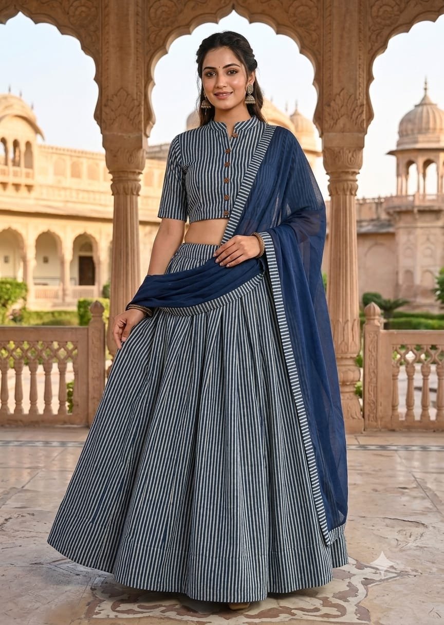 Cotton Printed Lehenga Choli Set