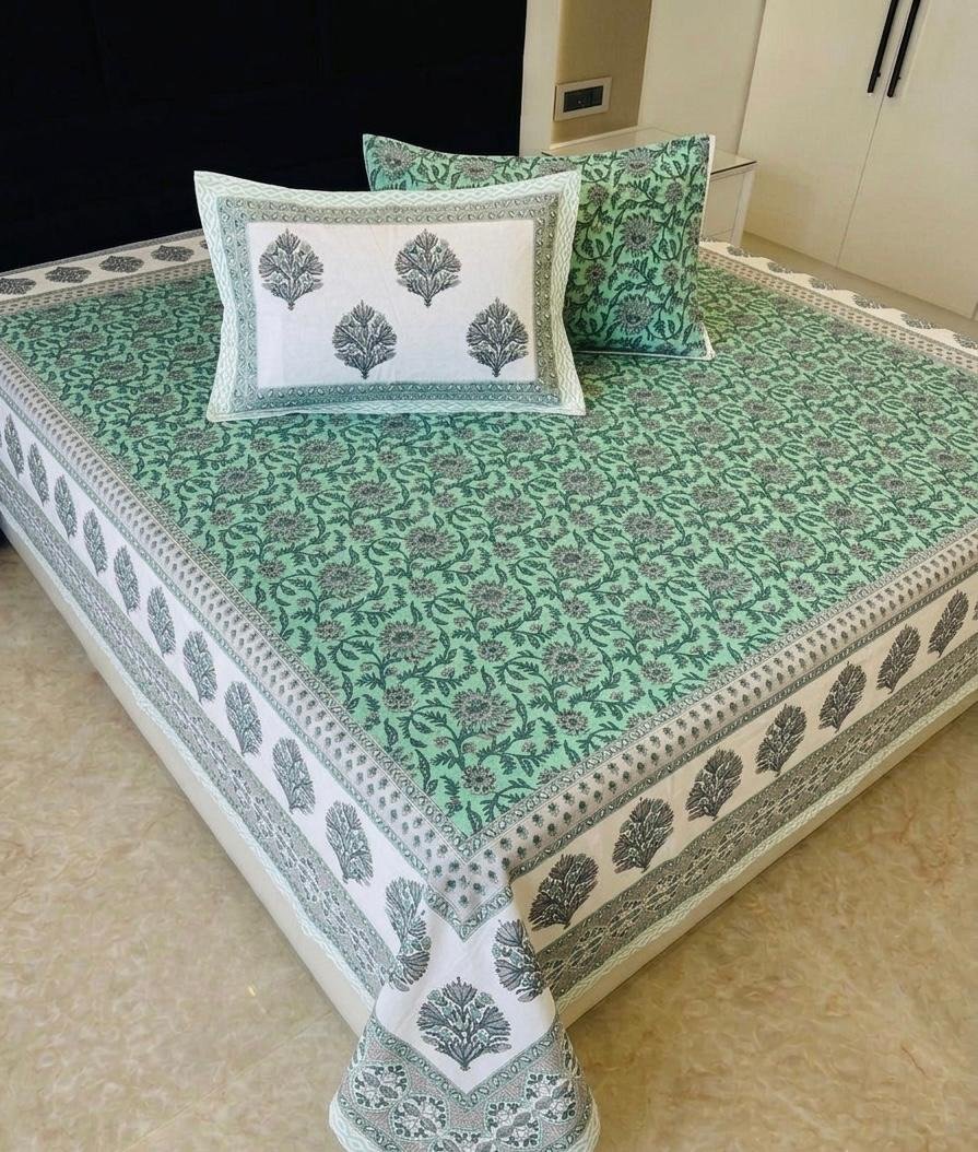 Cotton Printed Double Bedsheet 100*108