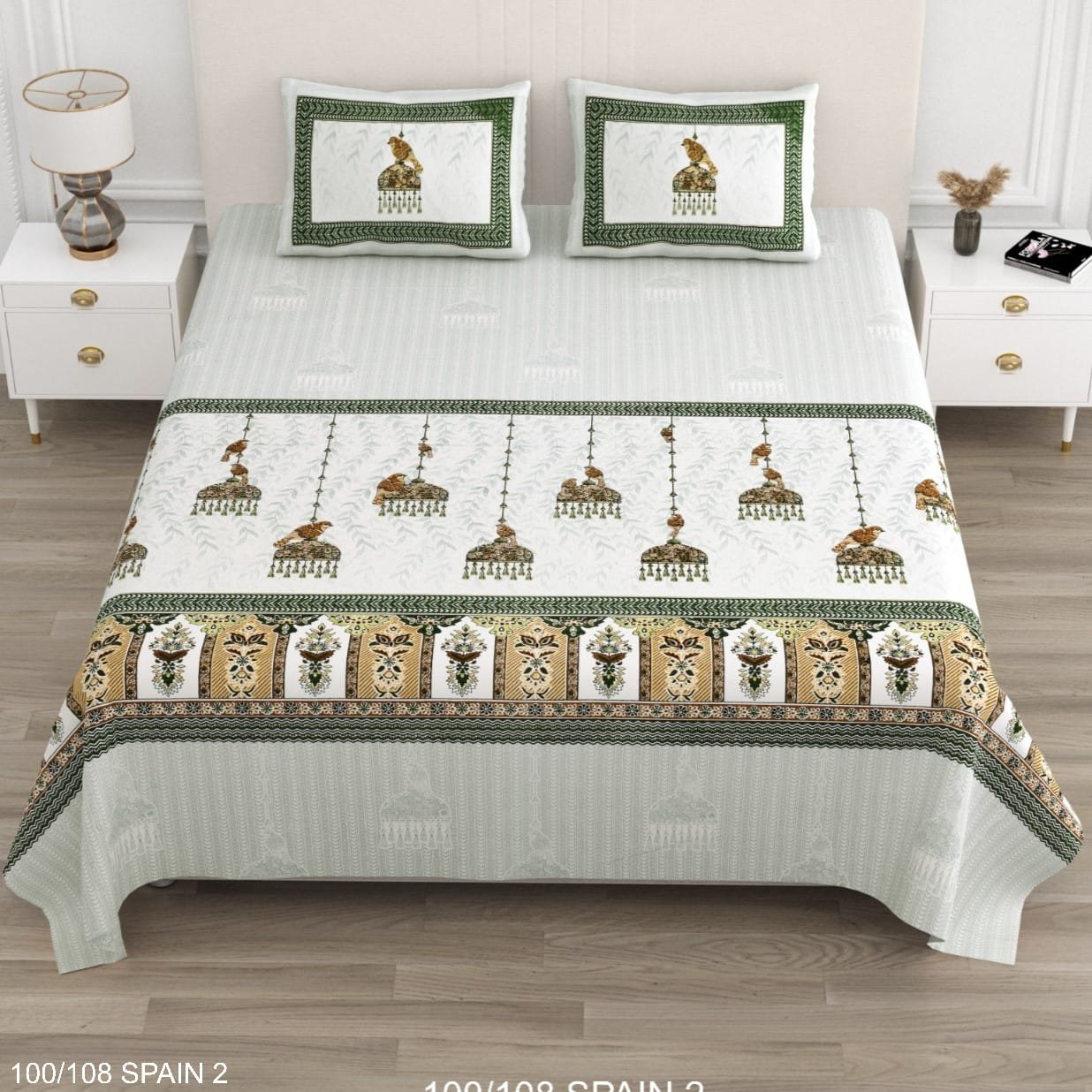 Cotton Viscose Printed Double Bedsheet