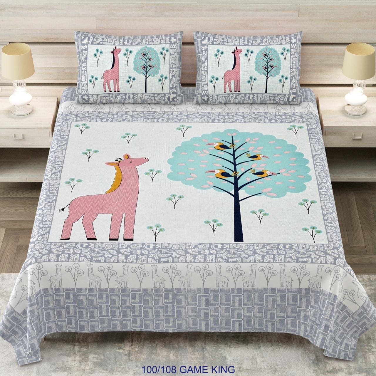 Cotton Viscose Printed Double Bedsheet