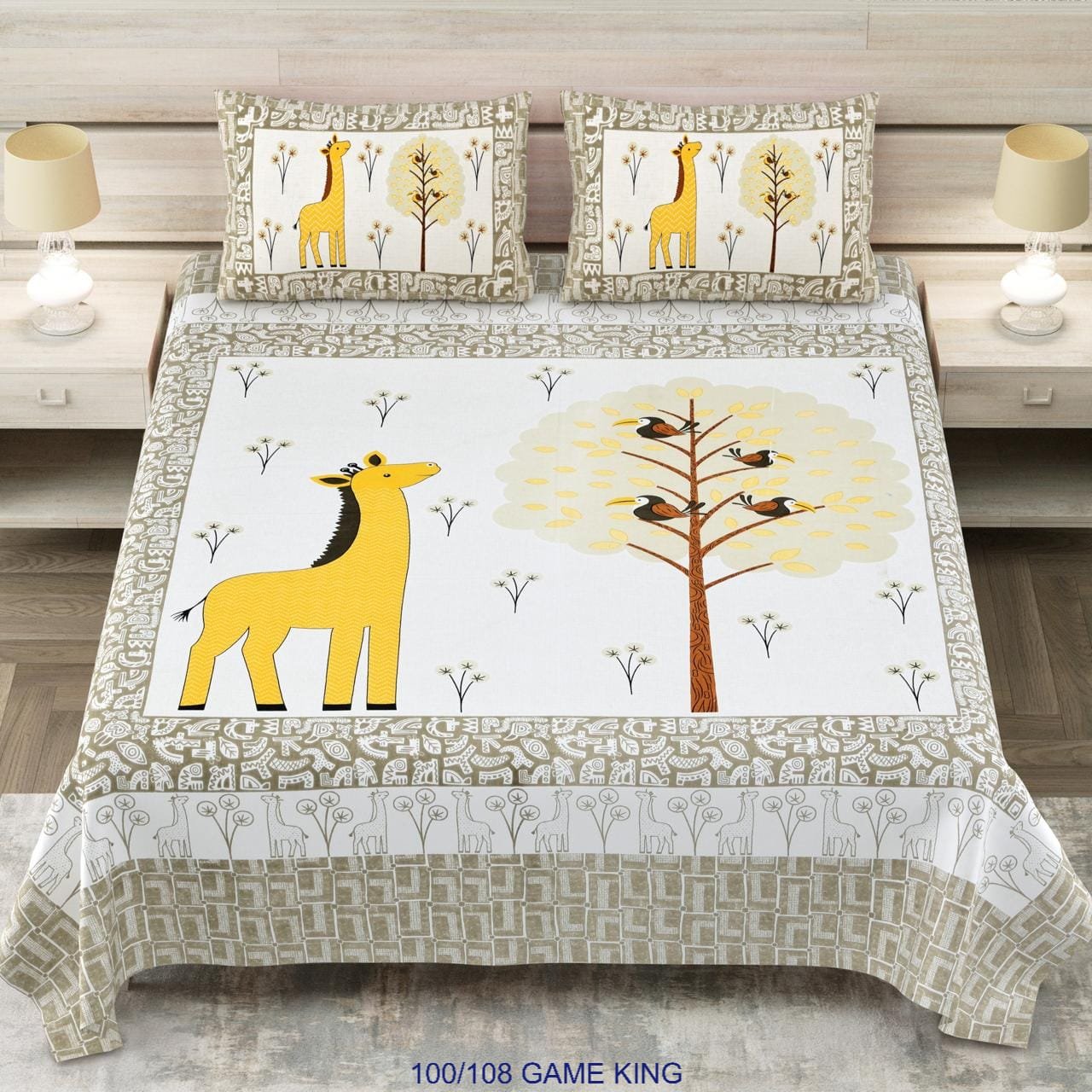 Cotton Viscose Printed Double Bedsheet