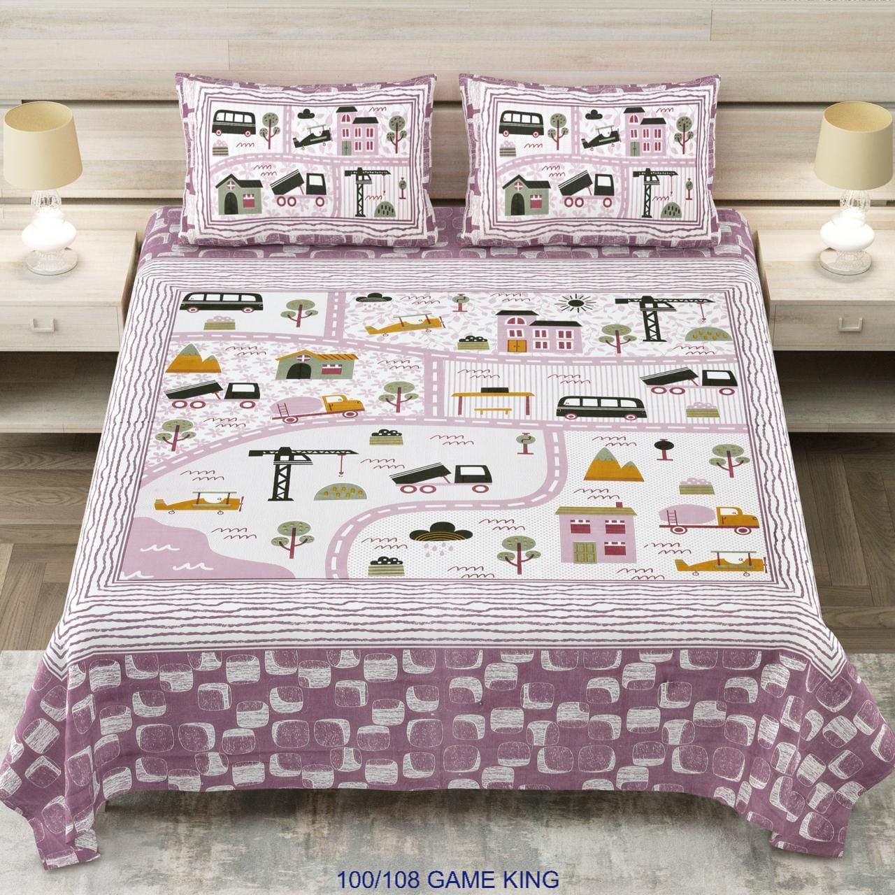 Cotton Viscose Printed Double Bedsheet