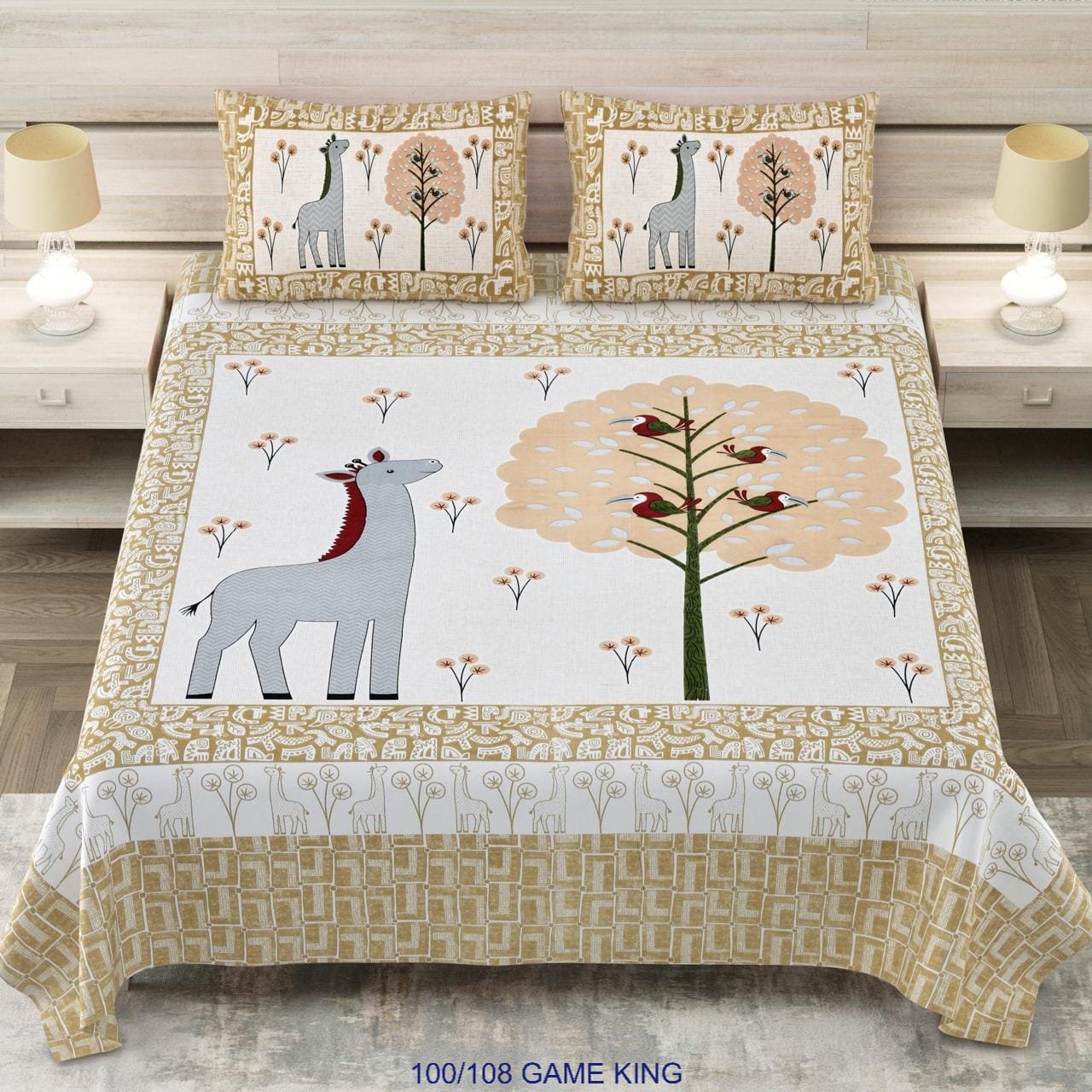 Cotton Viscose Printed Double Bedsheet