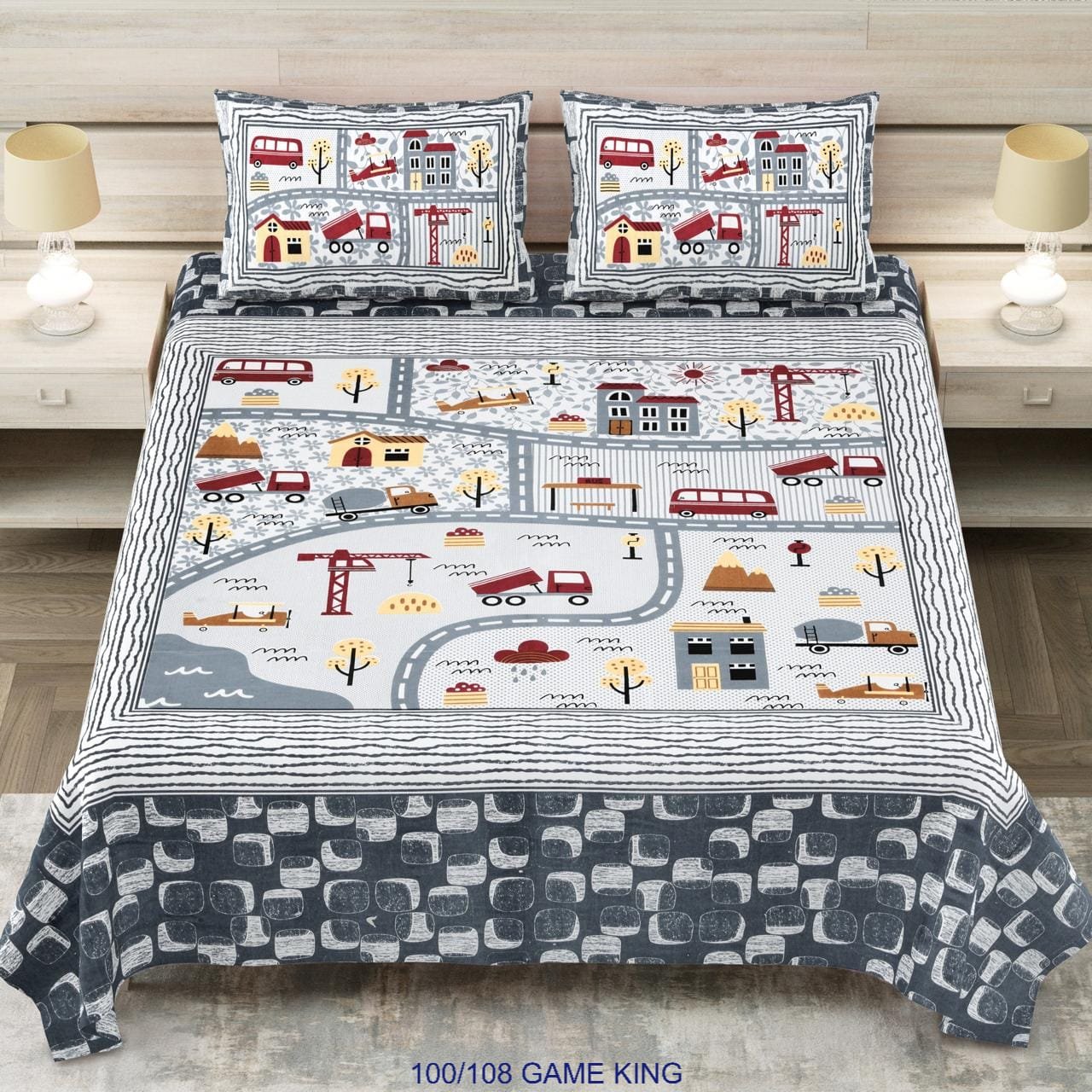 Cotton Viscose Printed Double Bedsheet