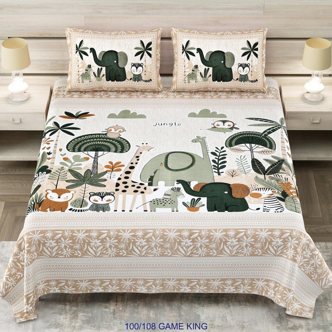 Cotton Viscose Printed Double Bedsheet
