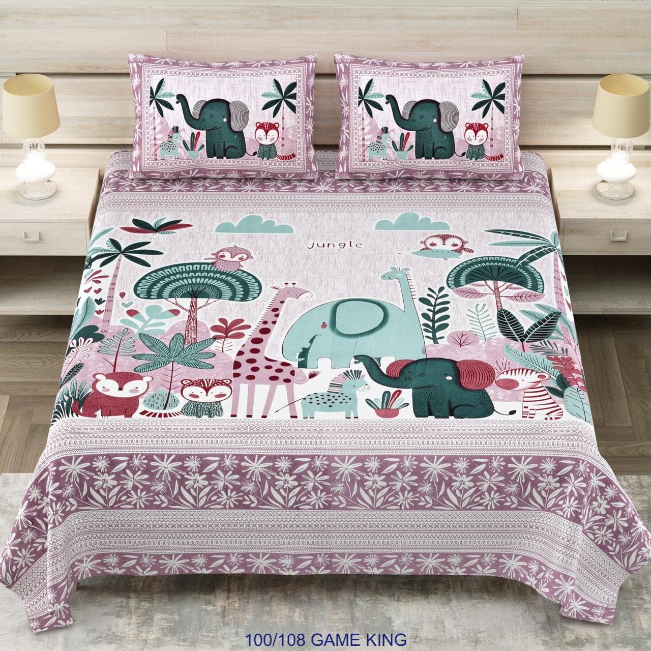 Cotton Viscose Printed Double Bedsheet