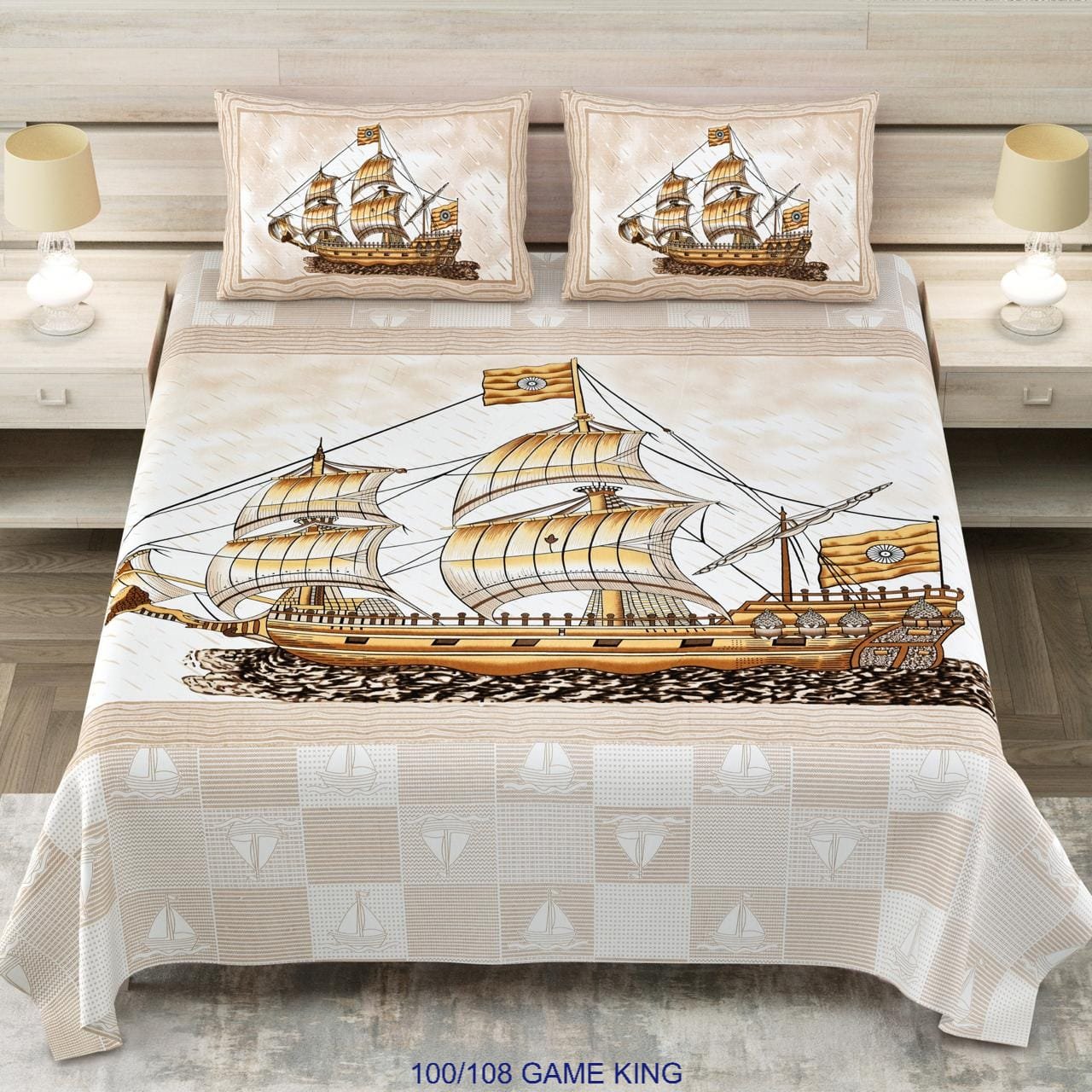 Cotton Viscose Printed Double Bedsheet