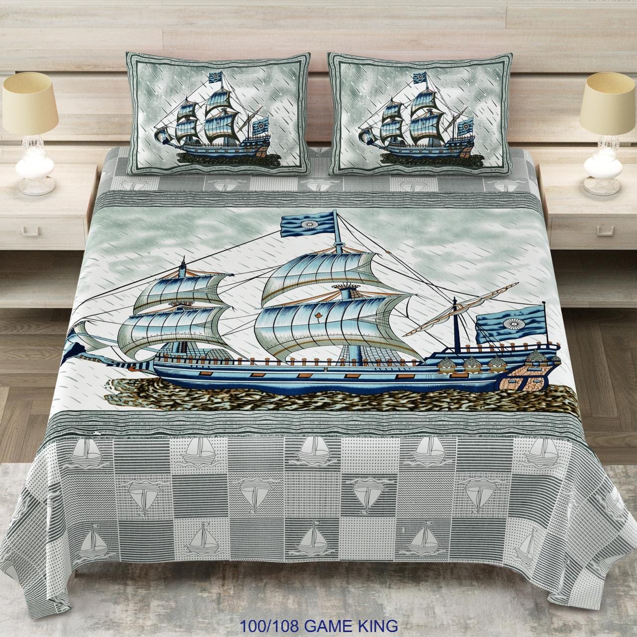 Cotton Viscose Printed Double Bedsheet