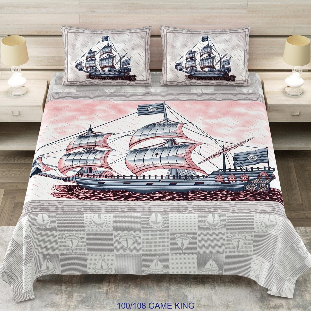 Cotton Viscose Printed Double Bedsheet