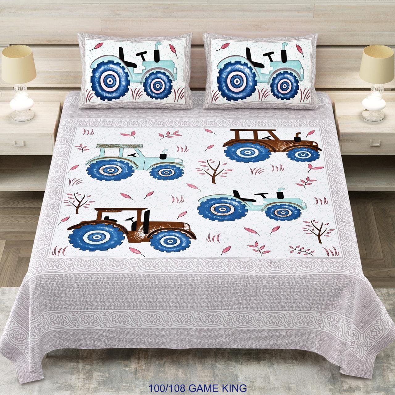 Cotton Viscose Printed Double Bedsheet
