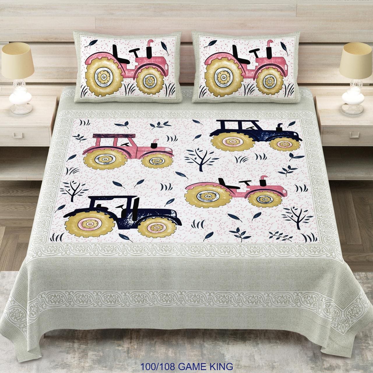 Cotton Viscose Printed Double Bedsheet