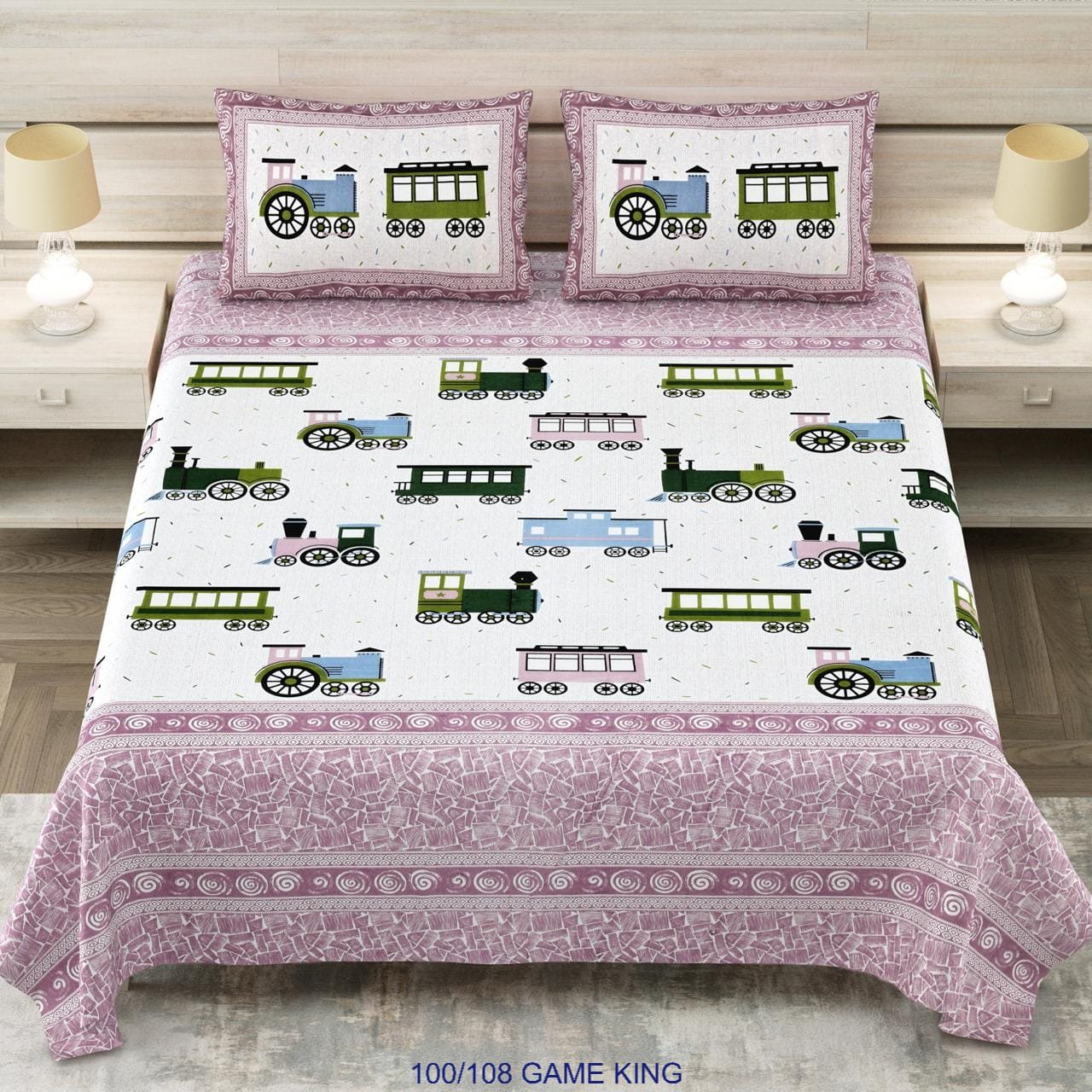 Cotton Viscose Printed Double Bedsheet