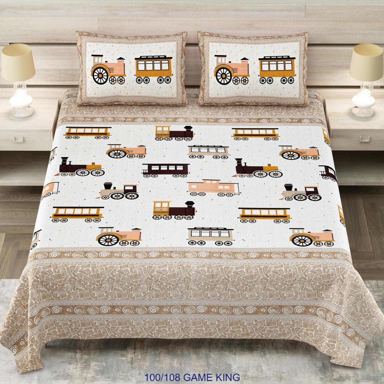 Cotton Viscose Printed Double Bedsheet