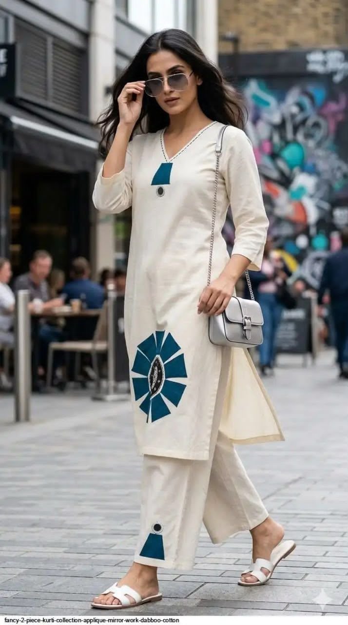 Cotton Embroidered Cord Set