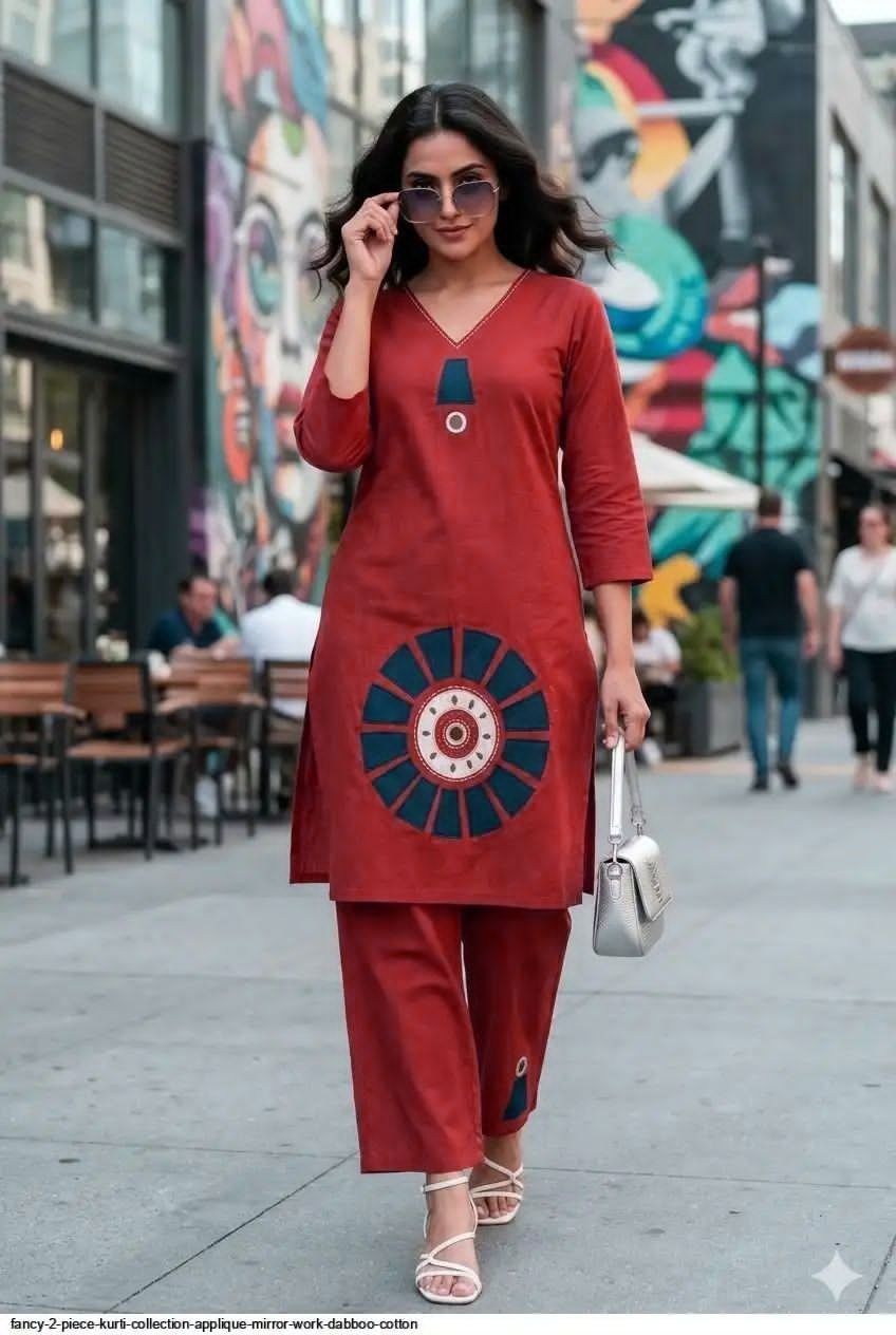 Cotton Embroidered Cord Set