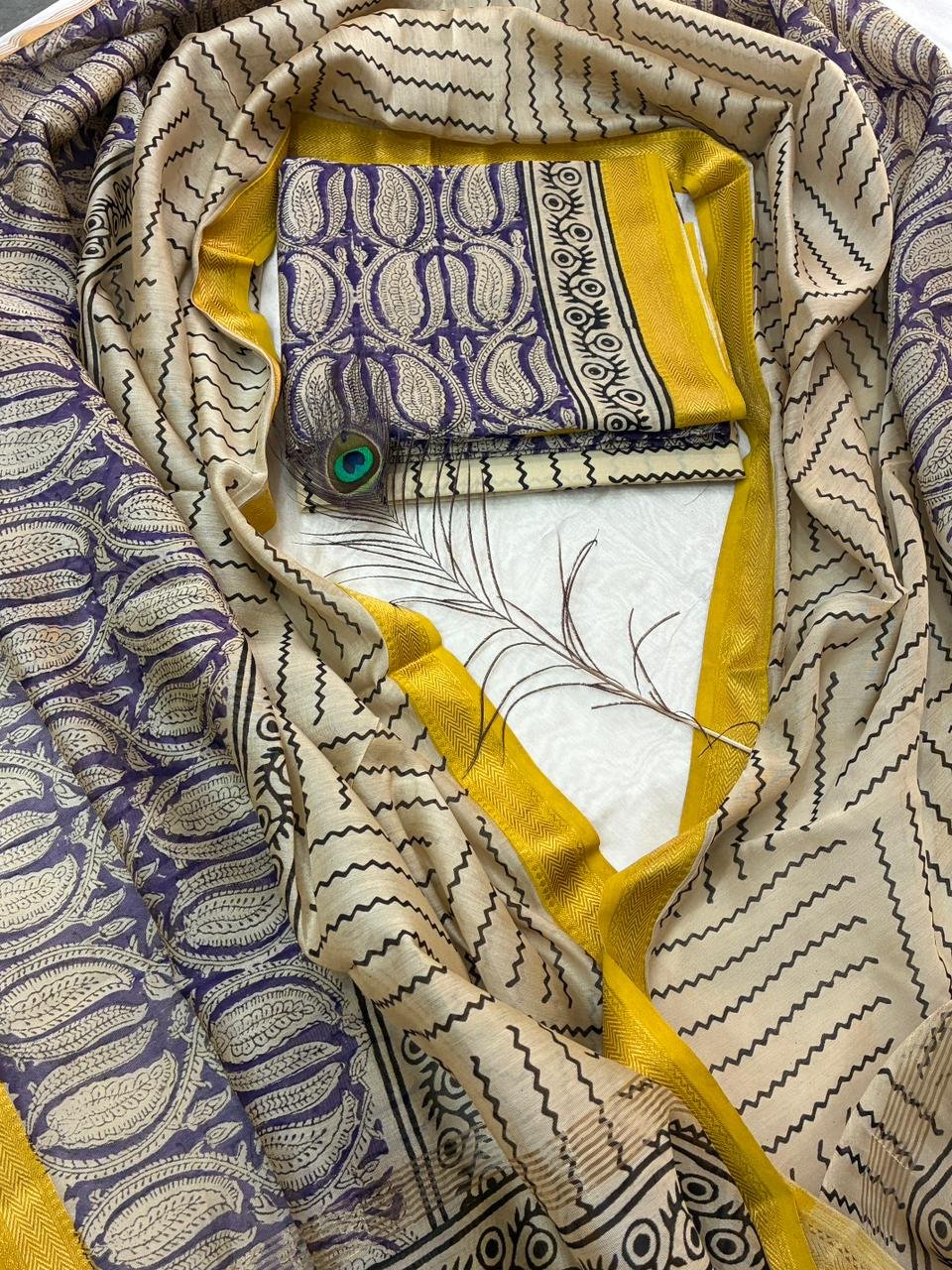 Maheshwari Block Printed Suit