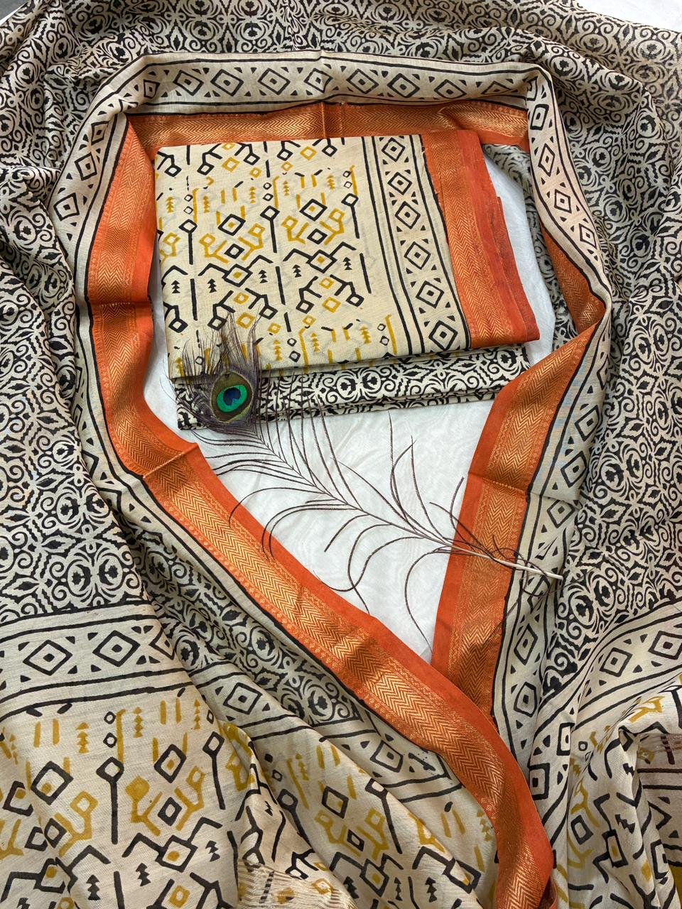 Maheshwari Block Printed Suit