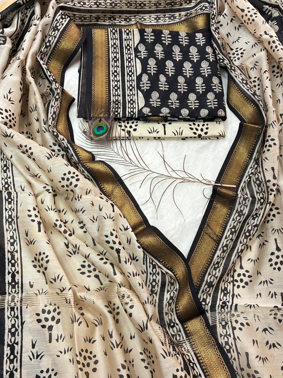 Maheshwari Block Printed Suit