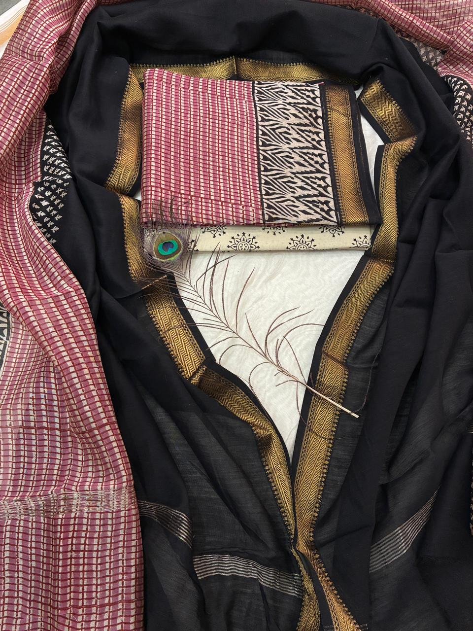 Maheshwari Block Printed Suit