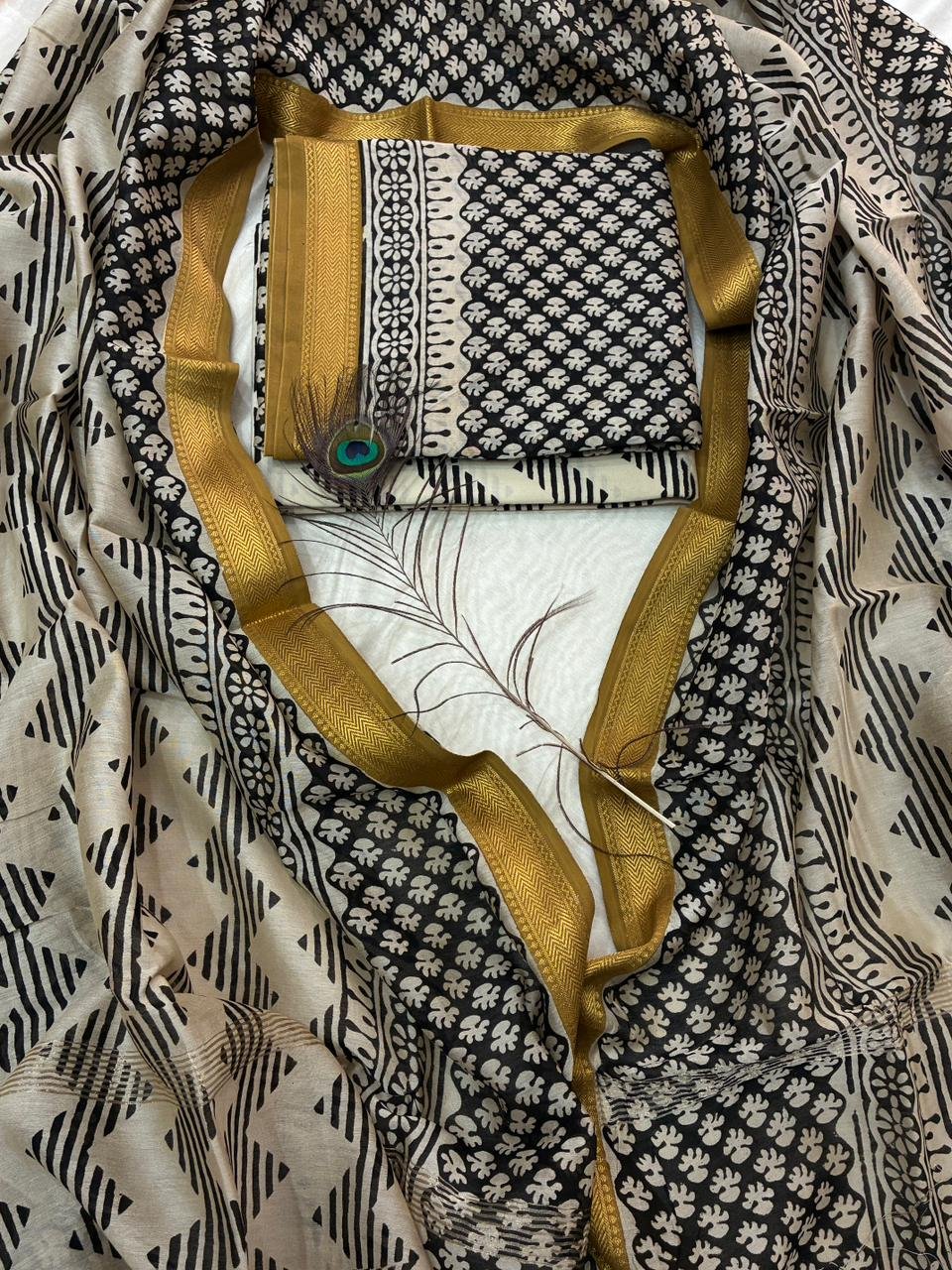 Maheshwari Block Printed Suit