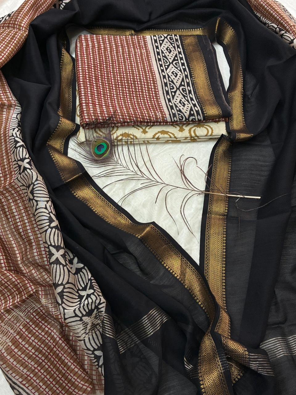 Maheshwari Block Printed Suit