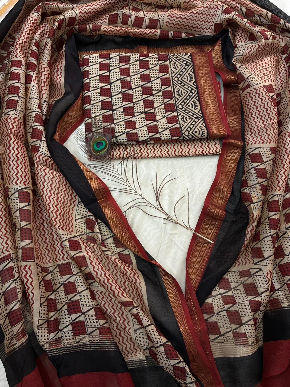 Maheshwari Block Printed Suit