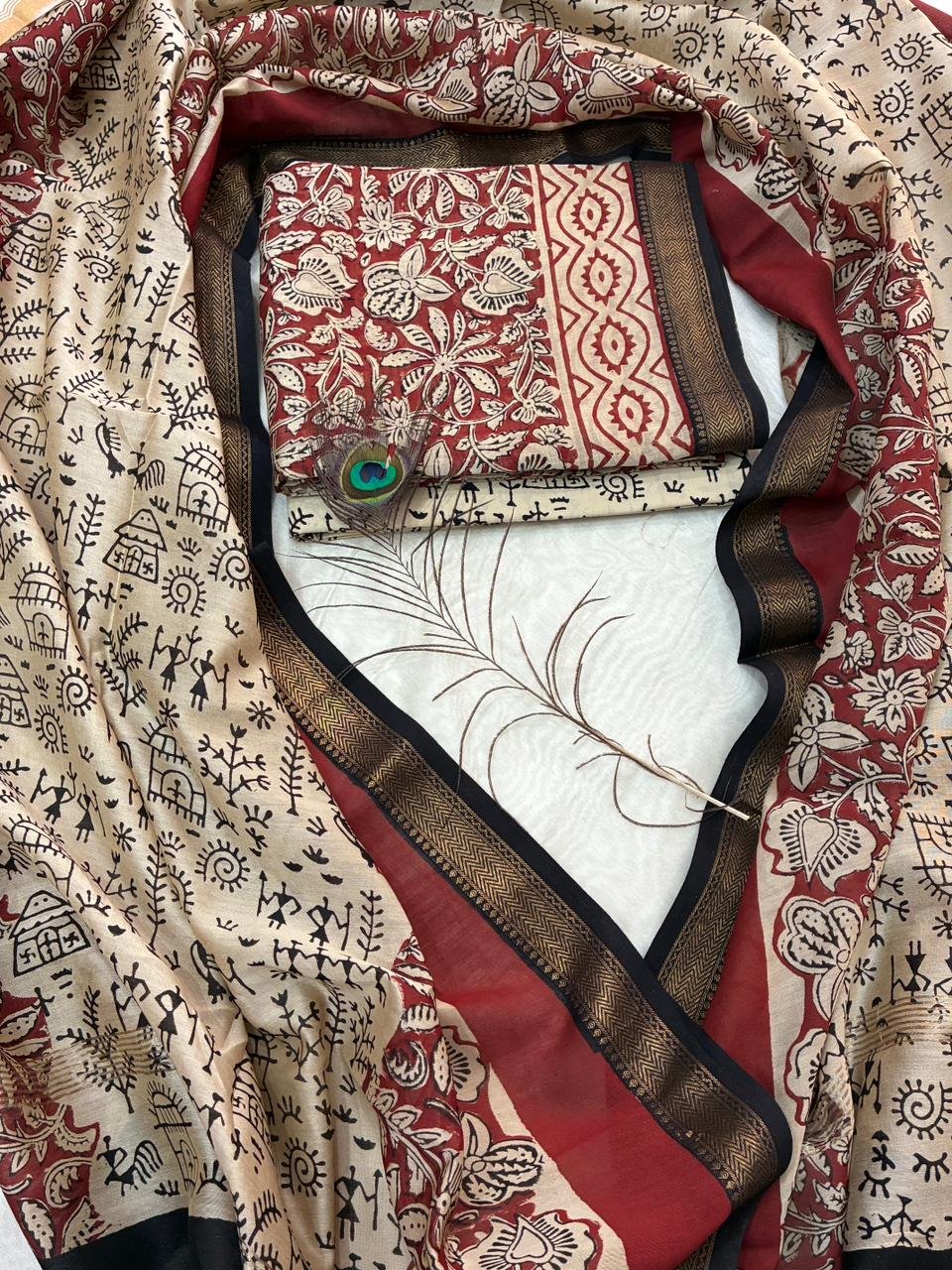 Maheshwari Block Printed Suit