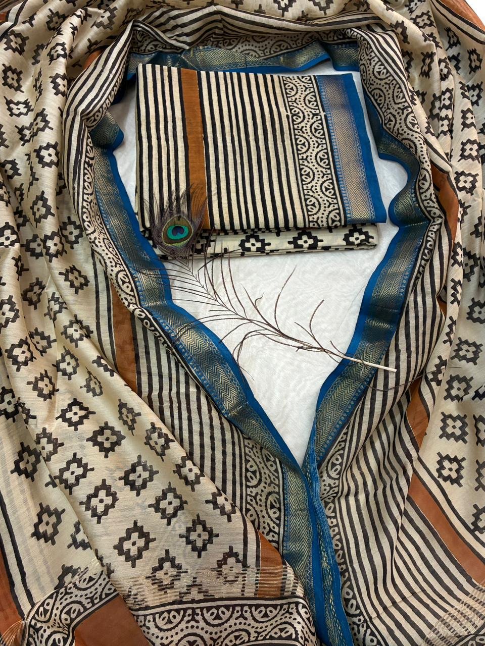 Maheshwari Block Printed Suit
