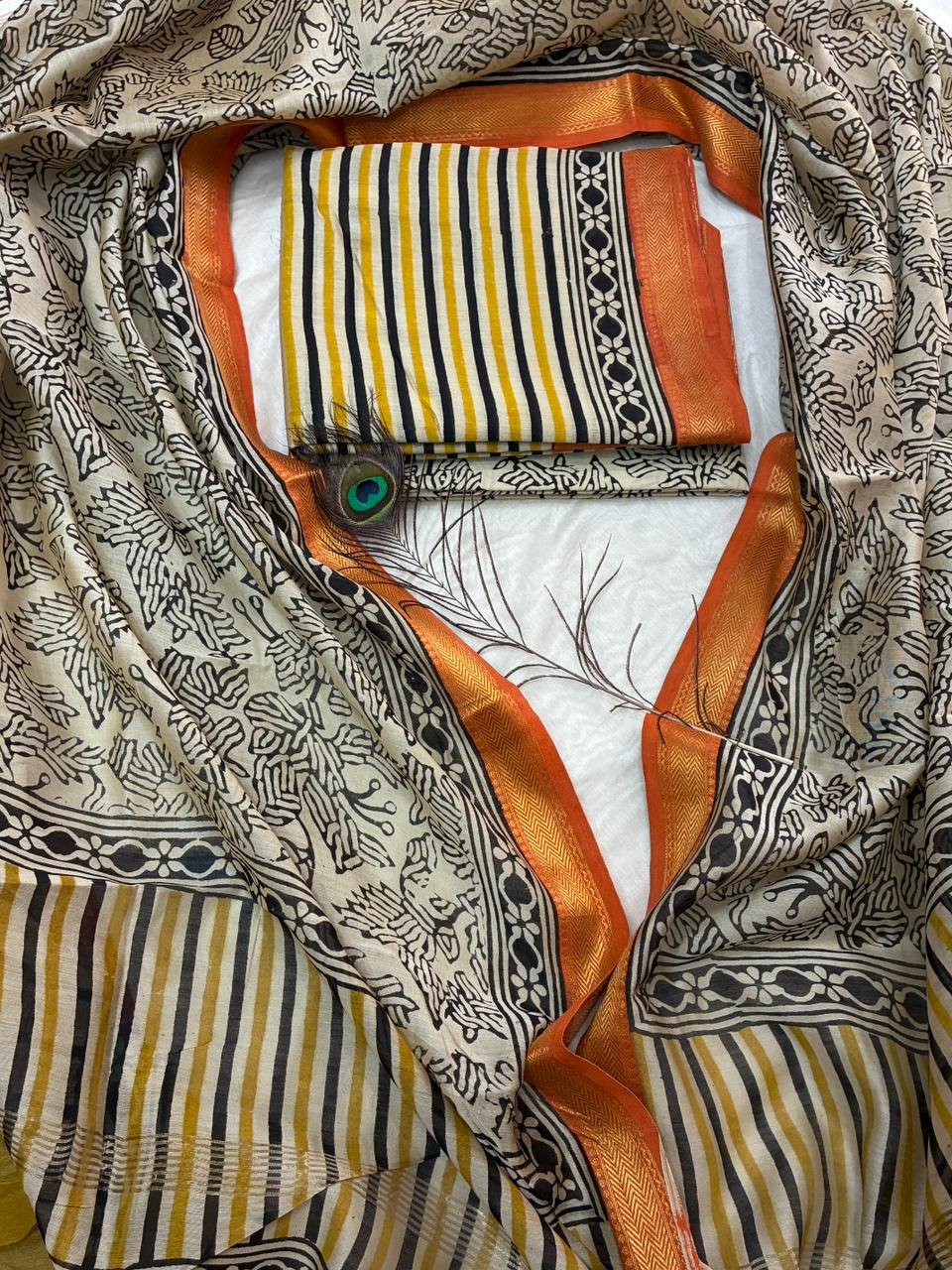 Maheshwari Block Printed Suit