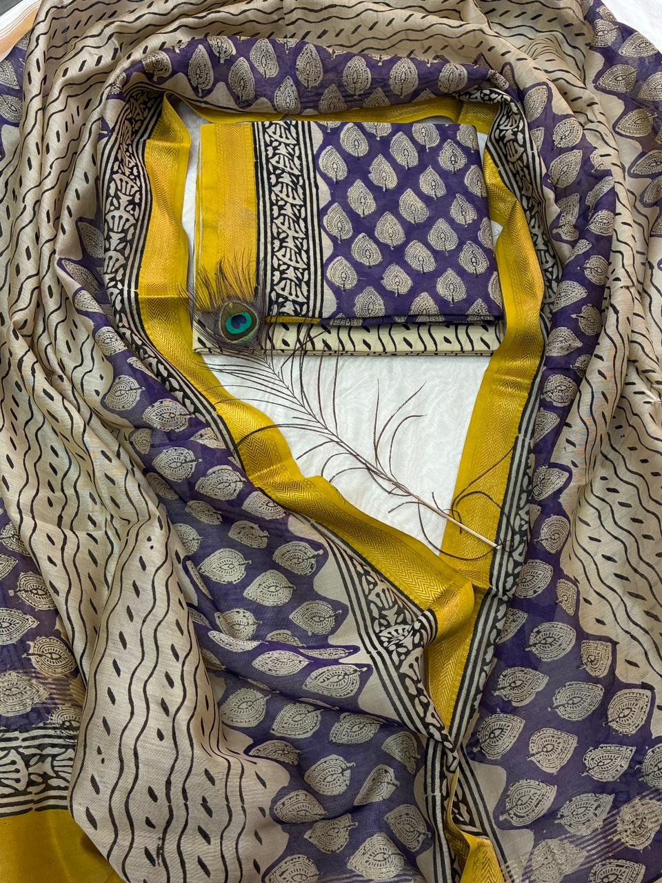 Maheshwari Block Printed Suit