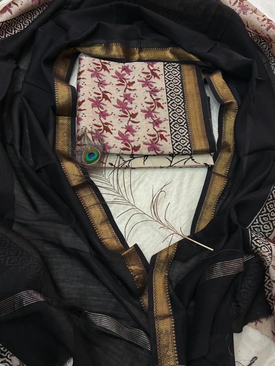 Maheshwari Block Printed Suit