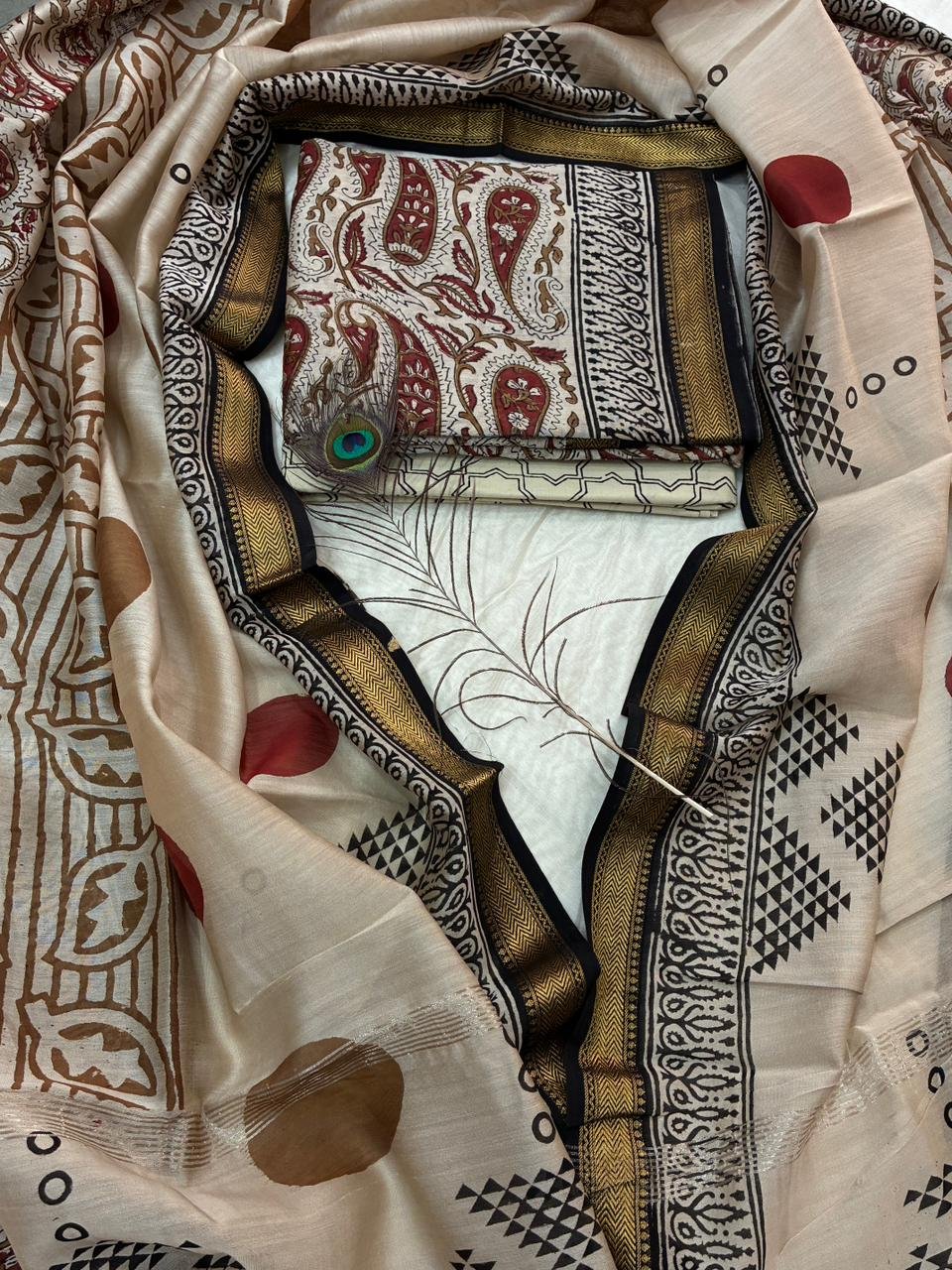 Maheshwari Block Printed Suit