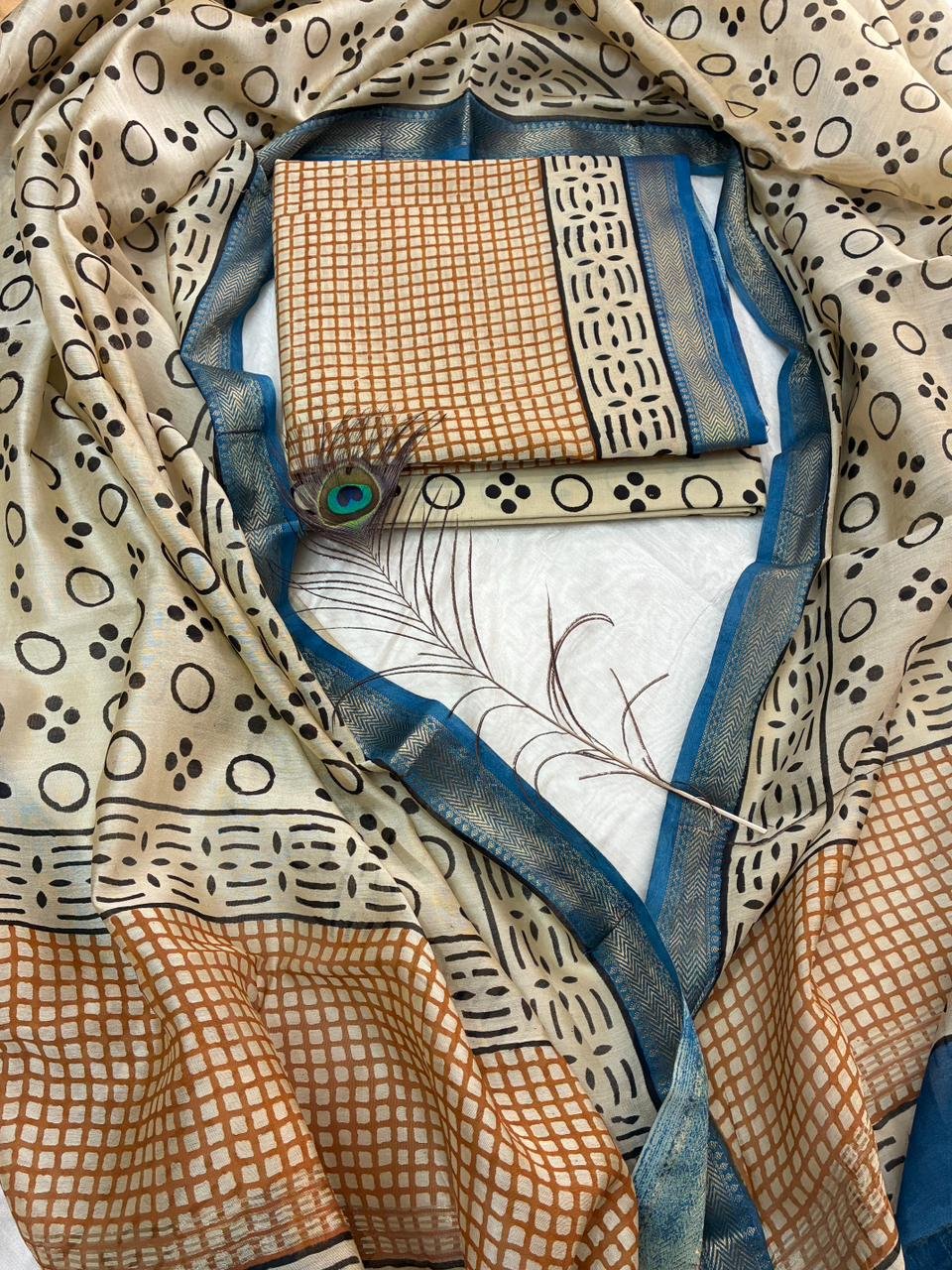 Maheshwari Block Printed Suit