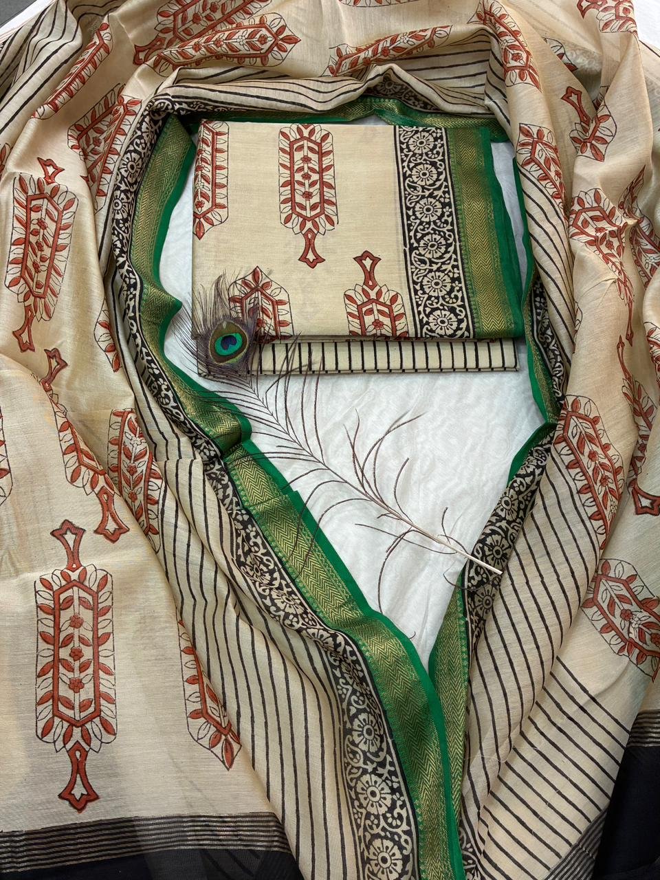 Maheshwari Block Printed Suit