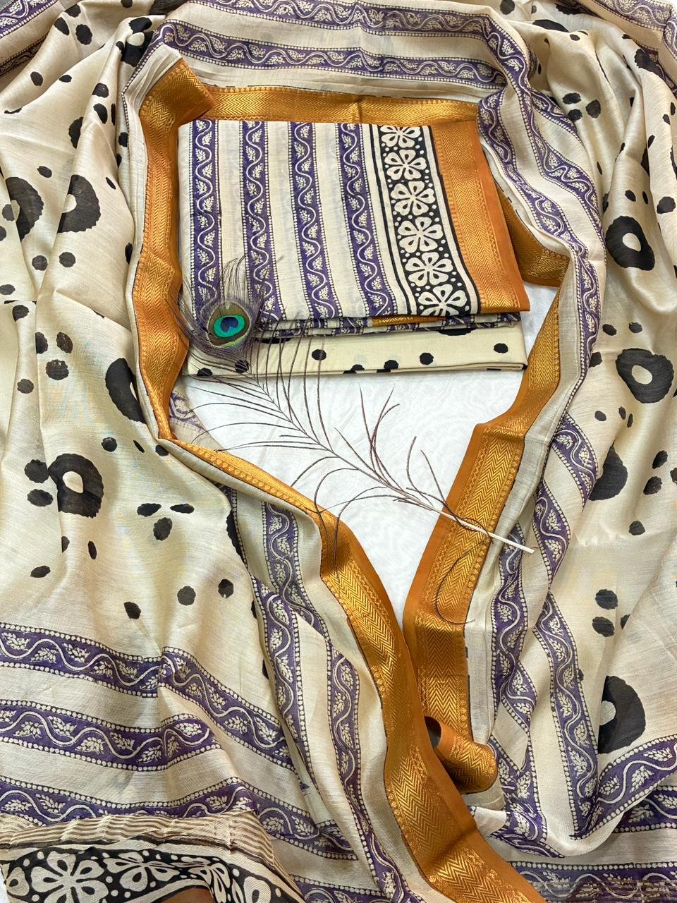Maheshwari Block Printed Suit