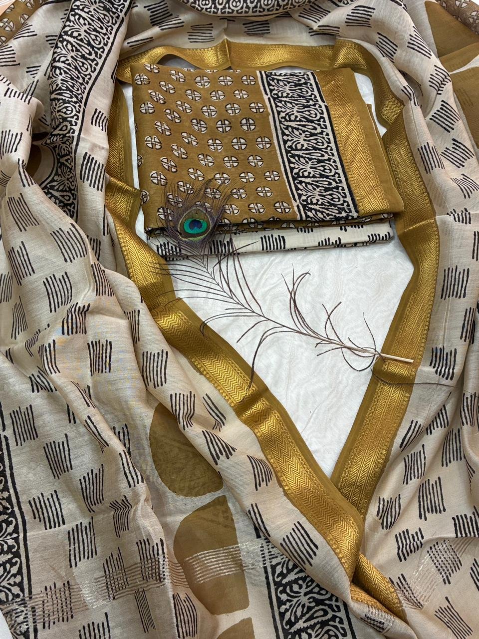 Maheshwari Block Printed Suit