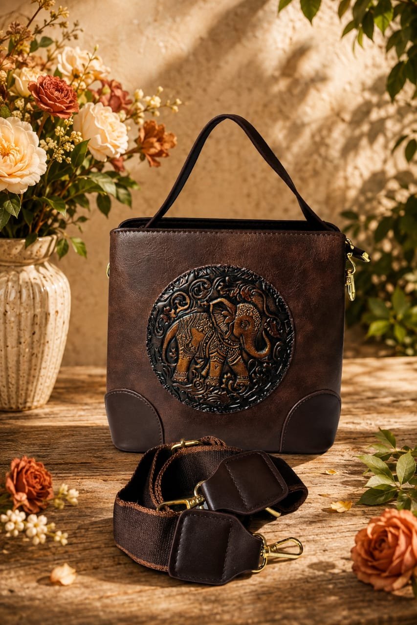 Vintage Leather Crafted Sling Handbag