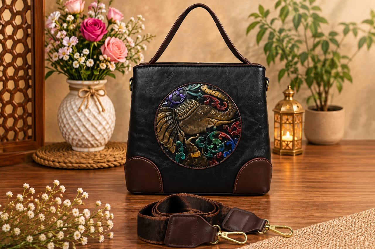 Vintage Leather Crafted Sling Handbag