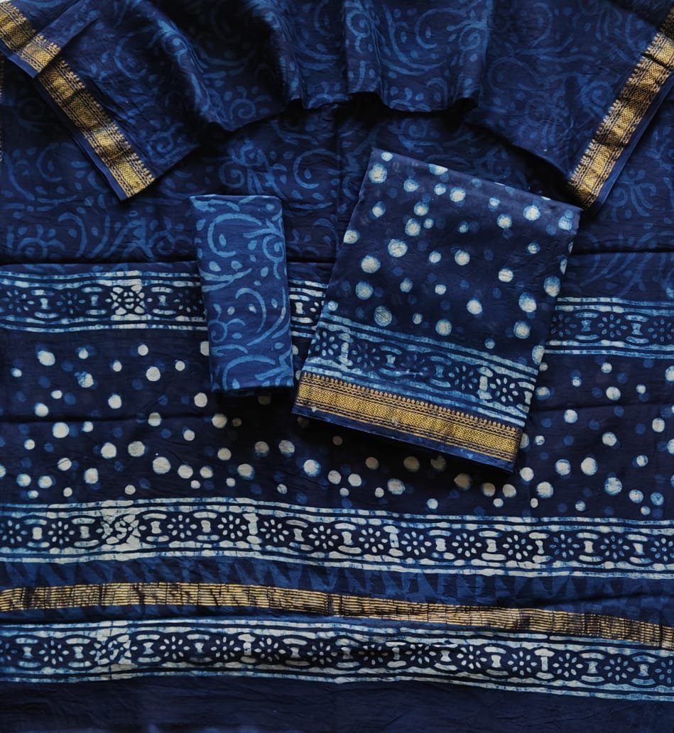 Maheshwari Block Printed Suit