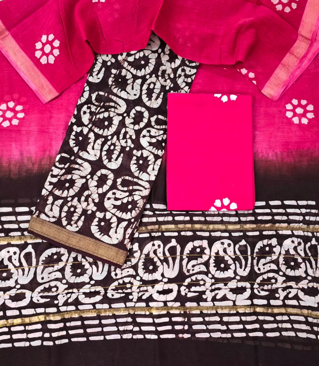 Maheshwari Block Printed Suit