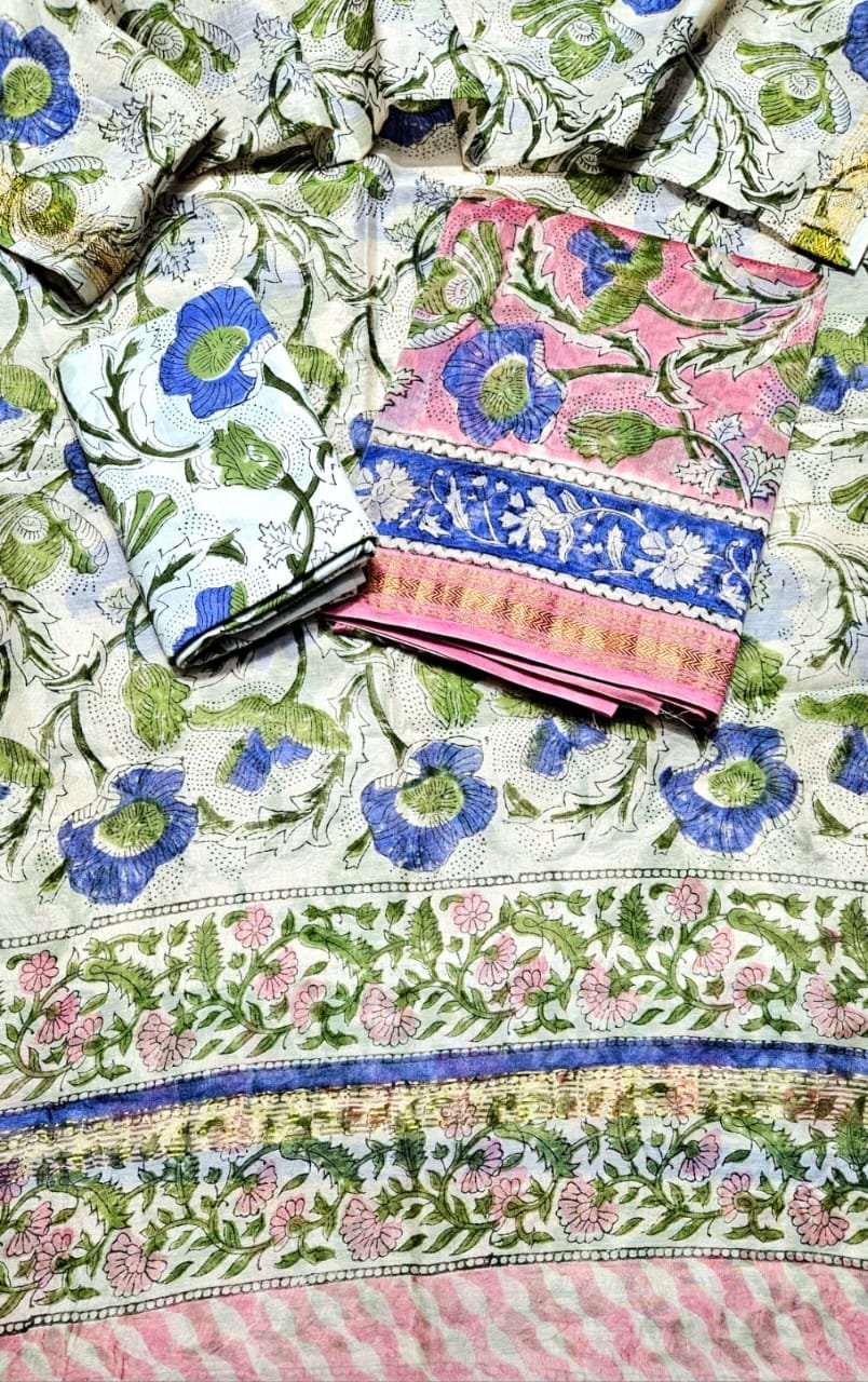 Maheshwari Block Printed Suit