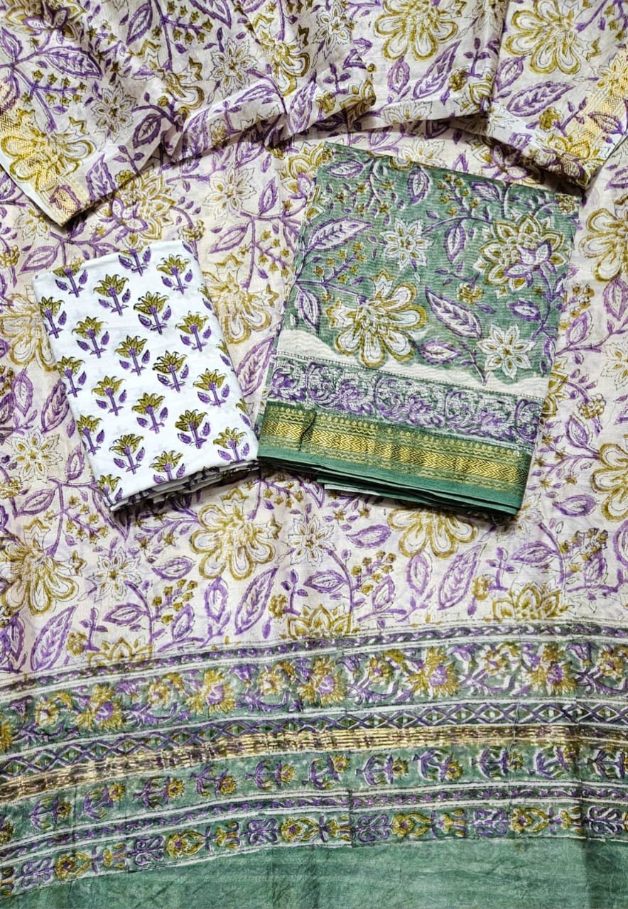 Maheshwari Block Printed Suit