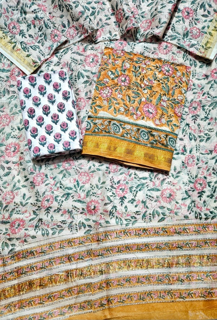 Maheshwari Block Printed Suit