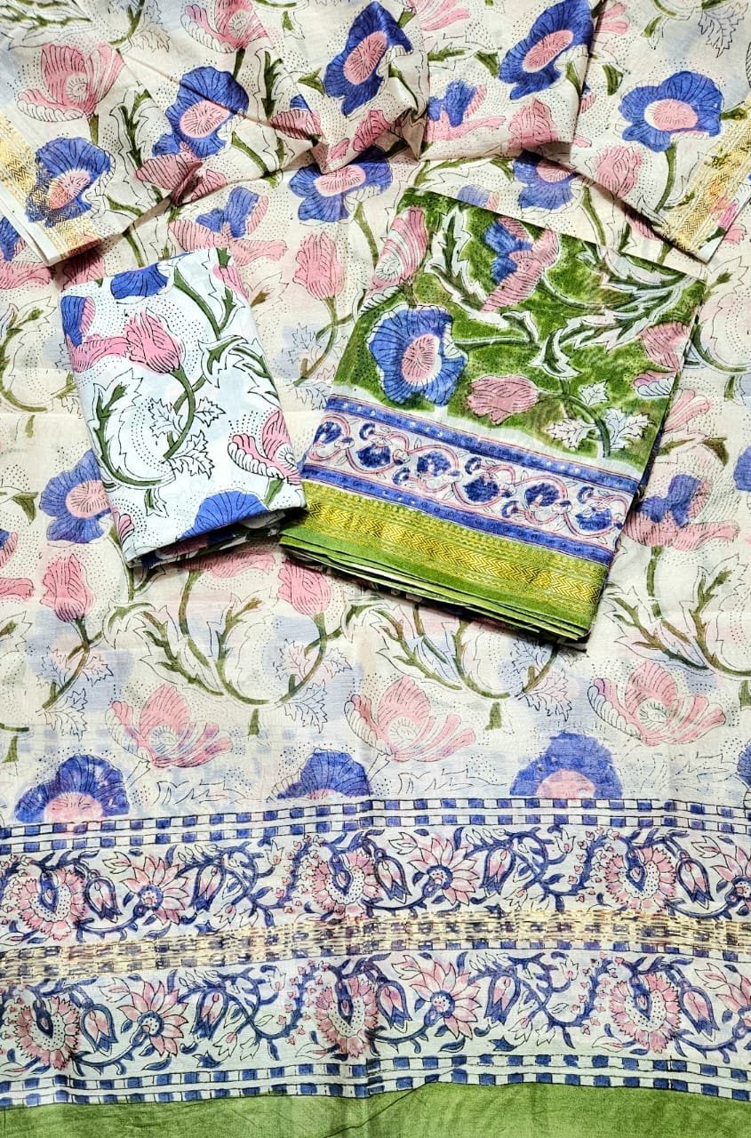 Maheshwari Block Printed Suit