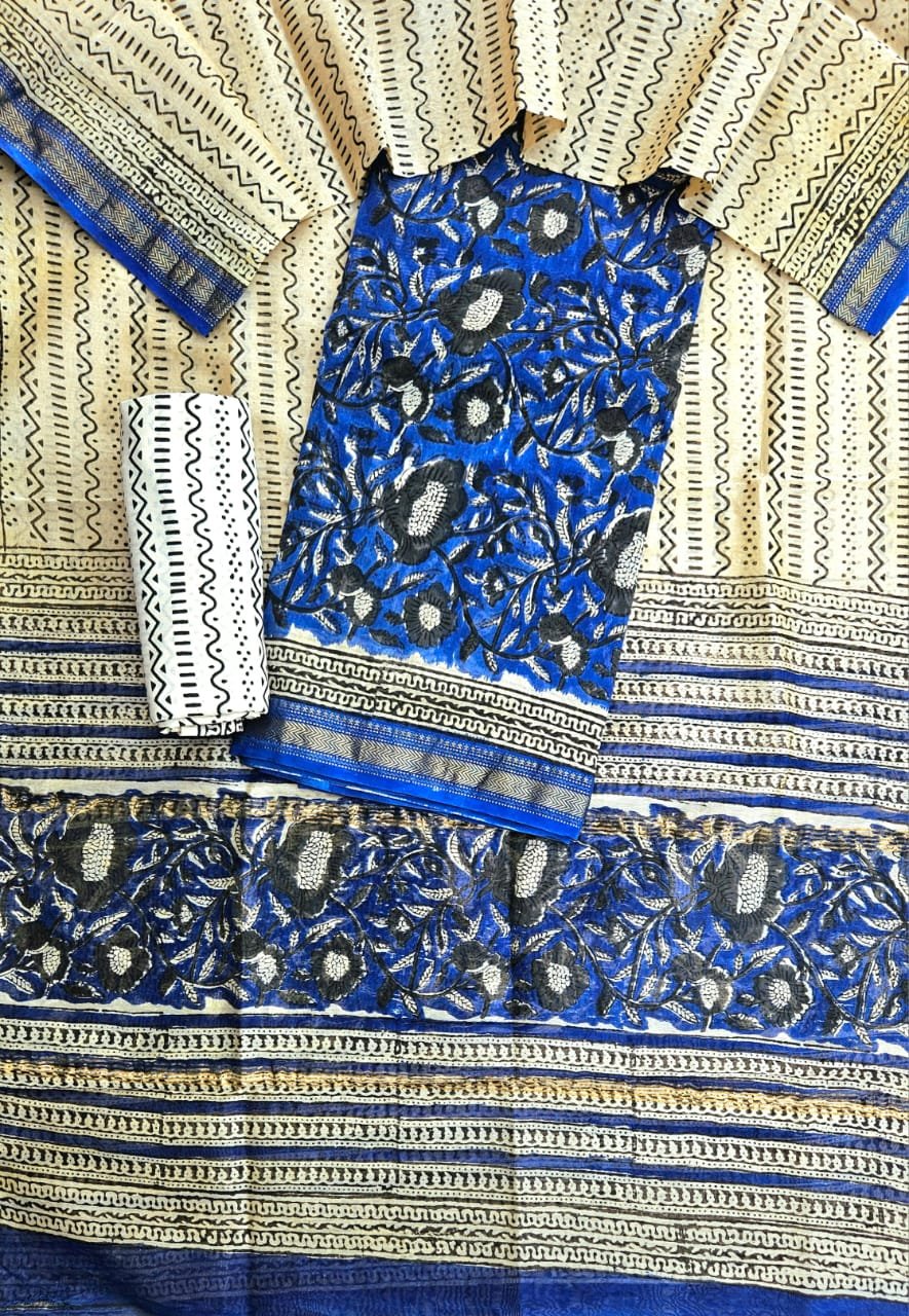 Maheshwari Block Printed Suit