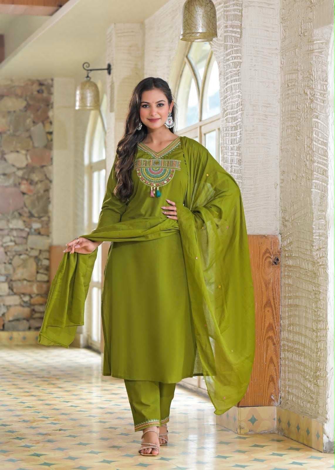 Cotton Embroidered Stitched Suit Set