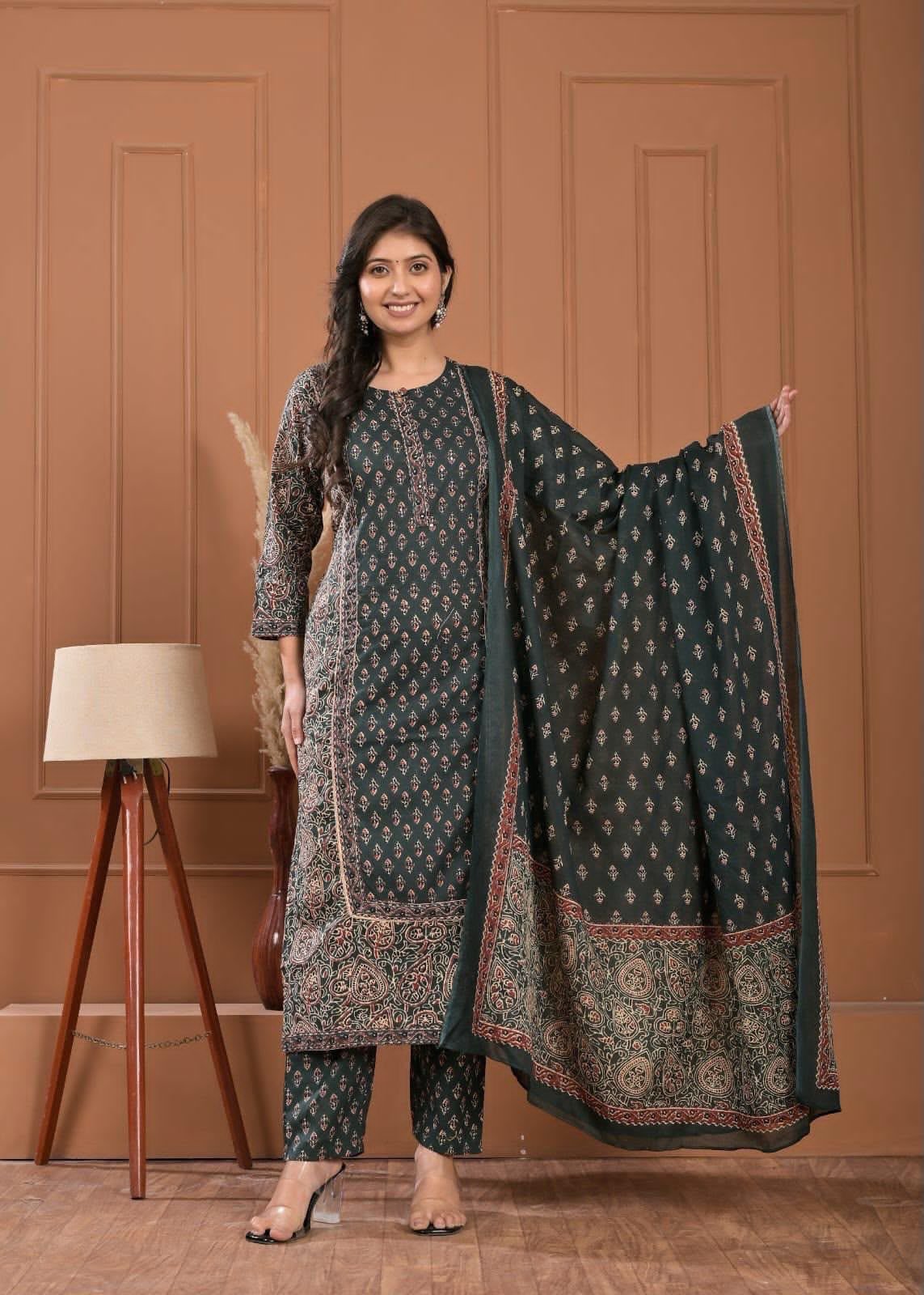 Cotton Printed Stitched Suit Set