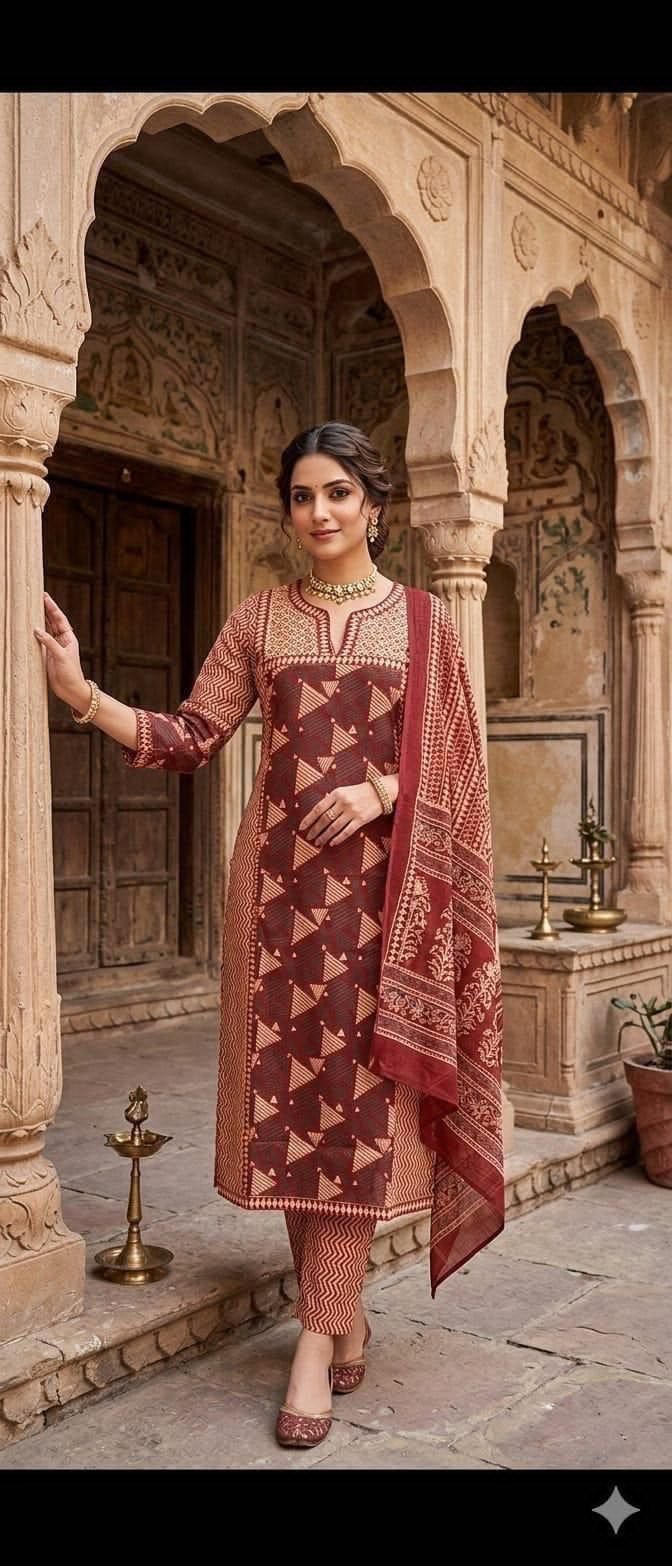 Cotton Printed Stitched Suit Set