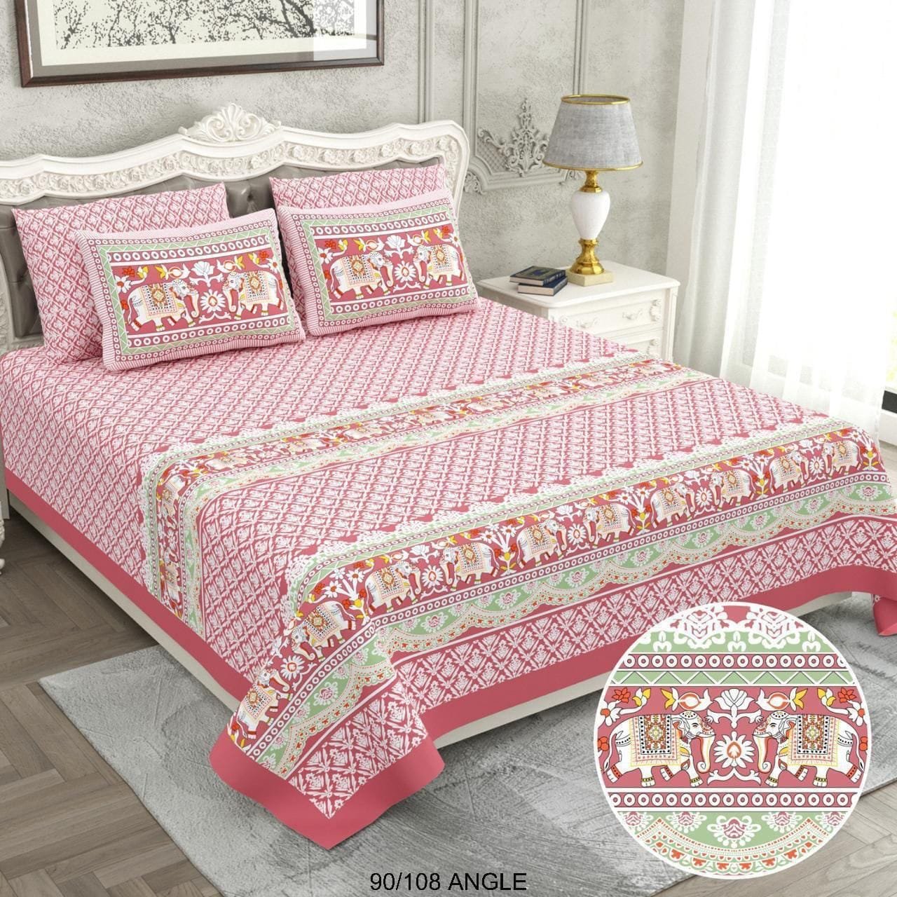 Cotton Viscose Printed Double Bedsheet